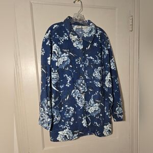 Great Northwest Clothing Company Blue Floral Jean Jacket